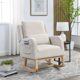 Welike 27.5W Modern Accent High Back Armchair Rocker With Lumbar Pi