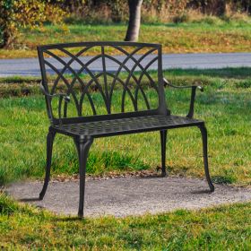 38 Inch Orchid Backrest Black Aluminum Bench